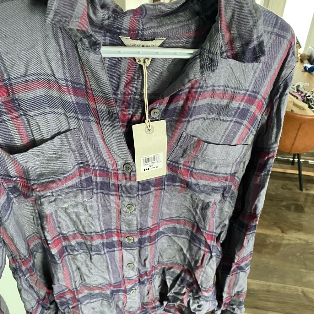 Lucky brand women’s plaid shirt NWT